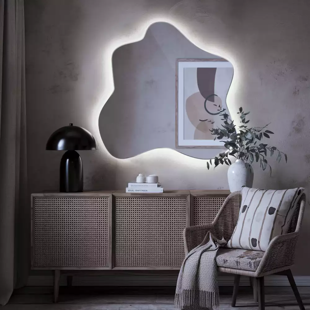 Modern LED megvilágítású tükör