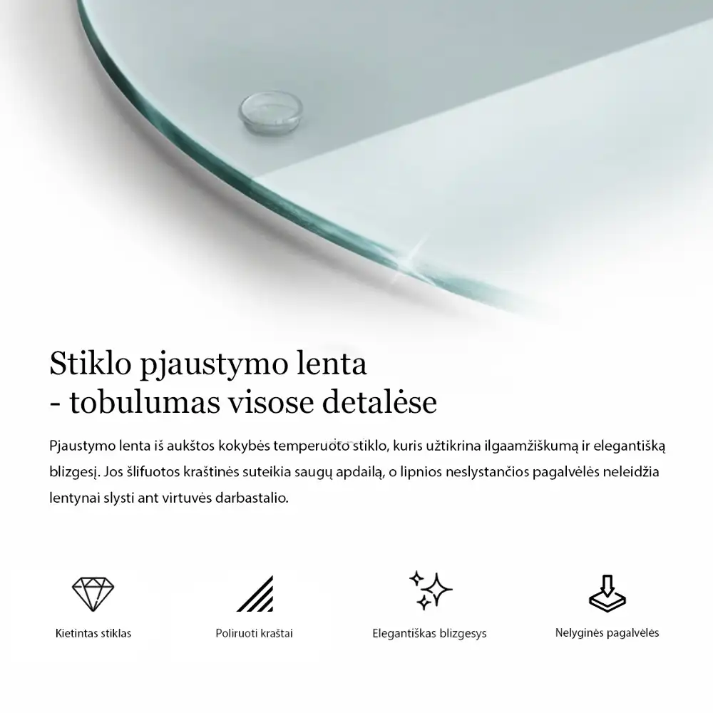 Kerek átlátszó edzett üveg vágódeszka