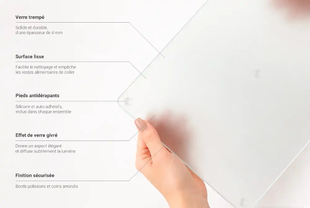 Dupla áttetsző üveg vágódeszka
