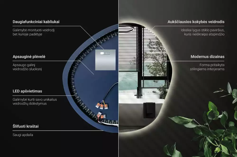 Minimalista fali aszimmetrikus tükör