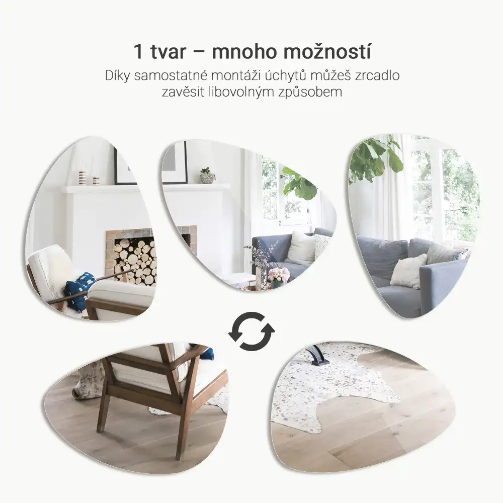 Organikus formájú különleges fali tükör