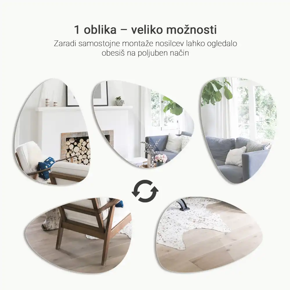Organikus formájú különleges fali tükör
