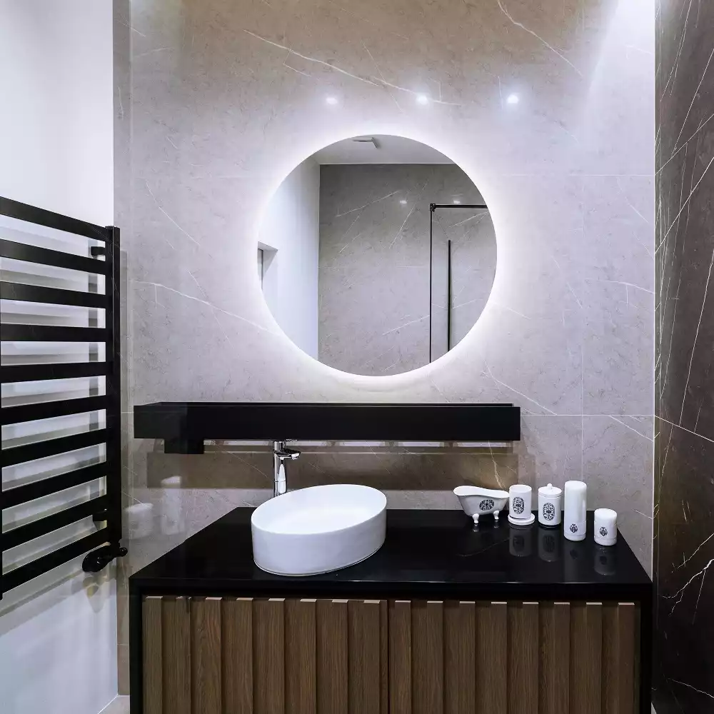 Modern kerek LED-es fali tükör