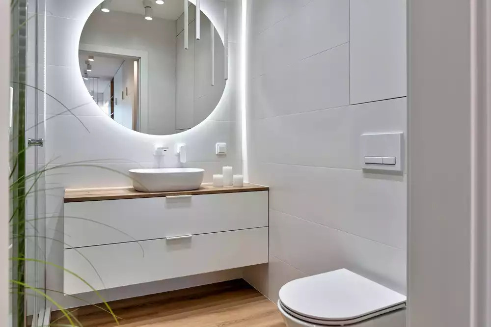 Modern kerek LED-es fali tükör