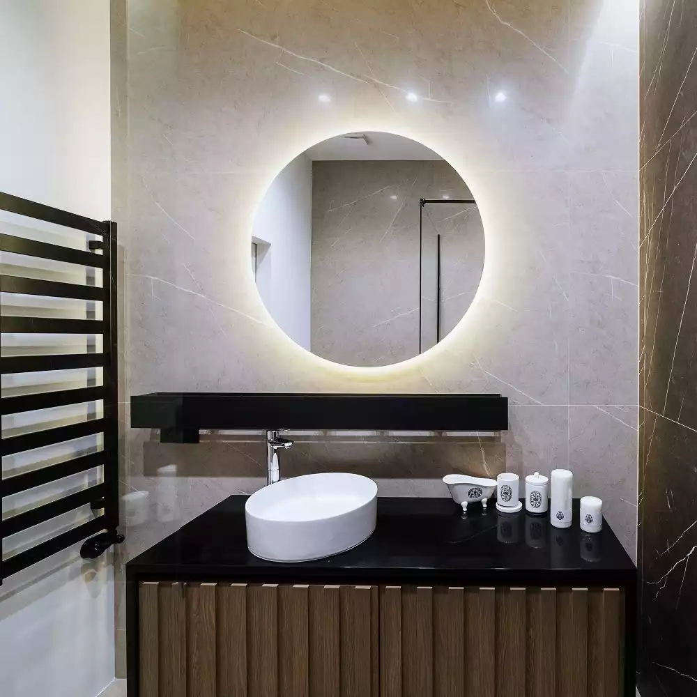 Modern kerek LED-es fali tükör