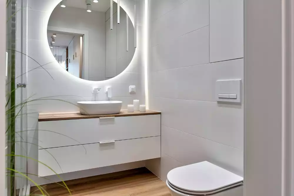 Modern kerek LED-es fali tükör