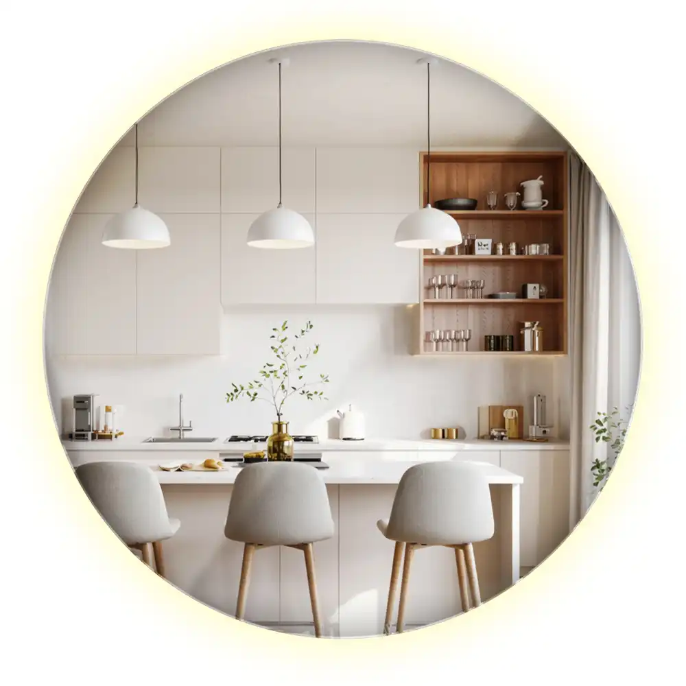Modern kerek LED-es fali tükör