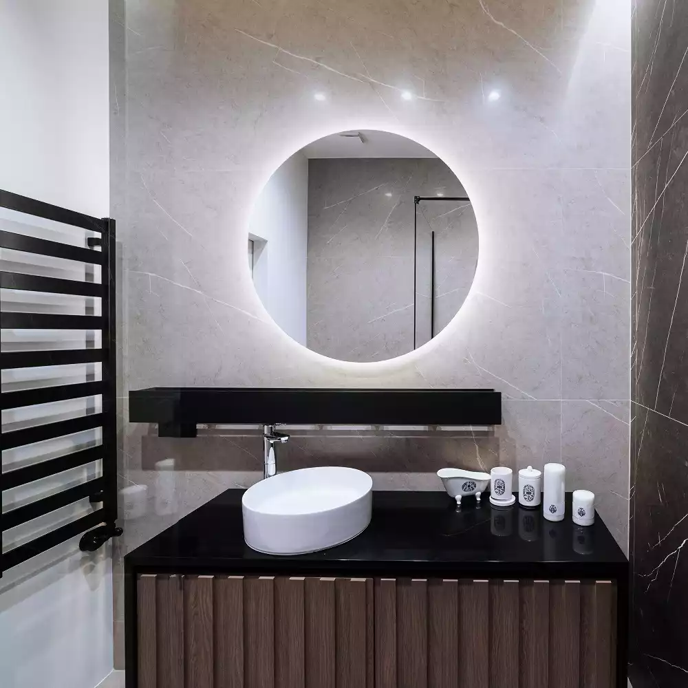 Modern kerek LED-es fali tükör