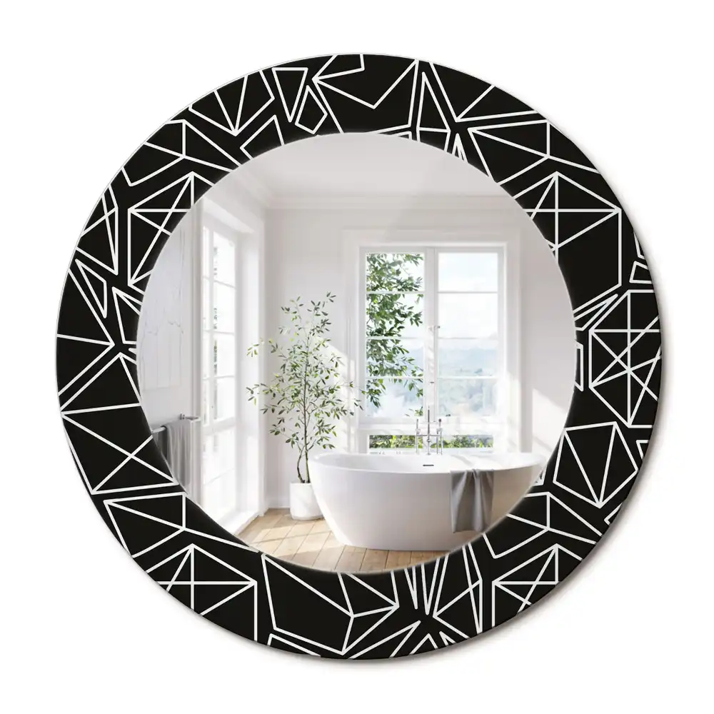 Kerek tükör geometrikus mintás kerettel