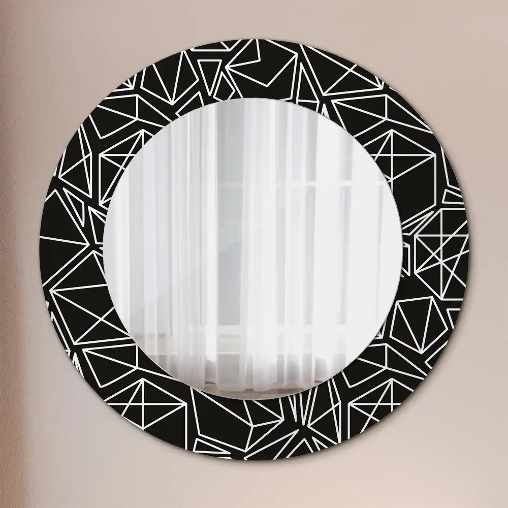Kerek tükör geometrikus mintás kerettel