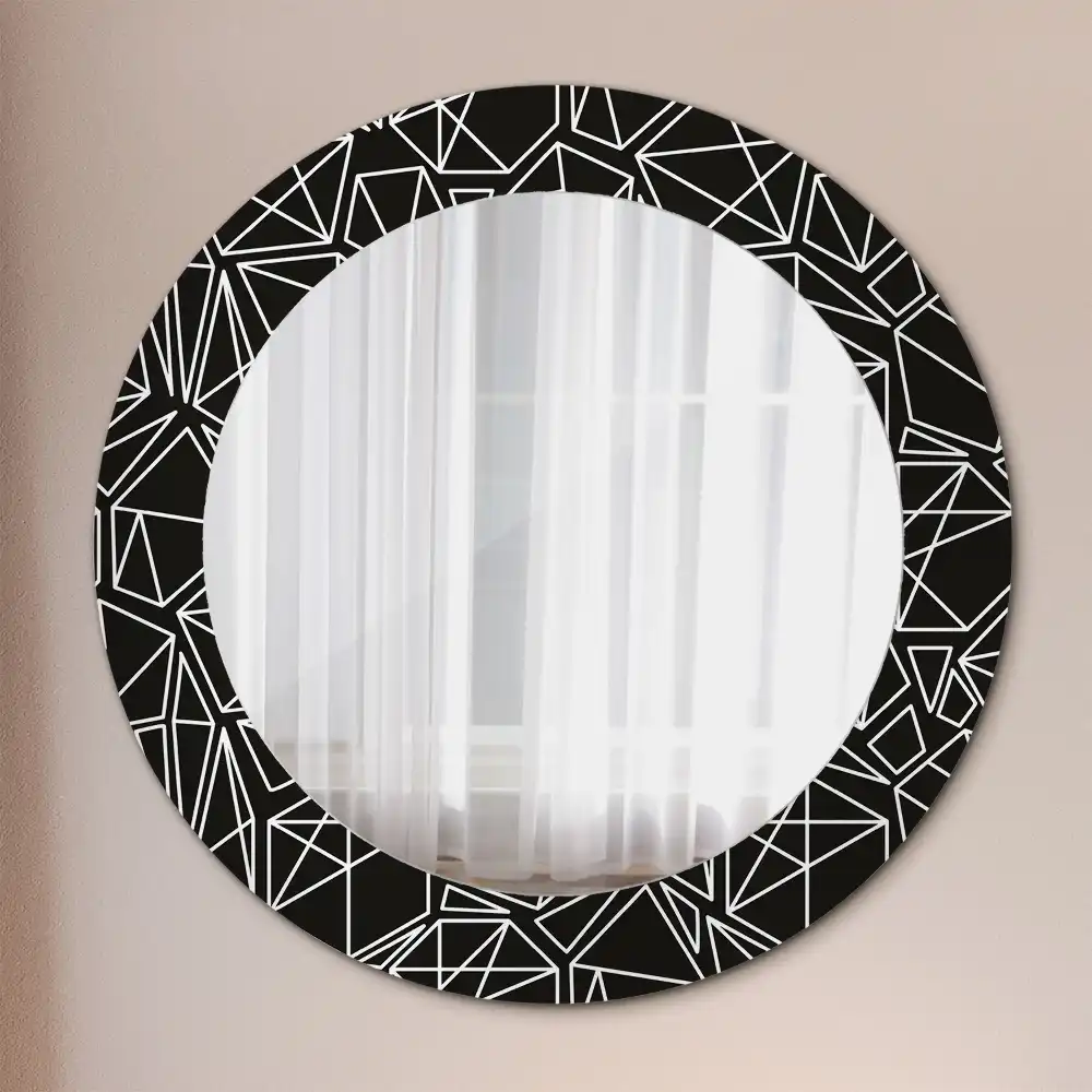 Kerek tükör geometrikus mintás kerettel