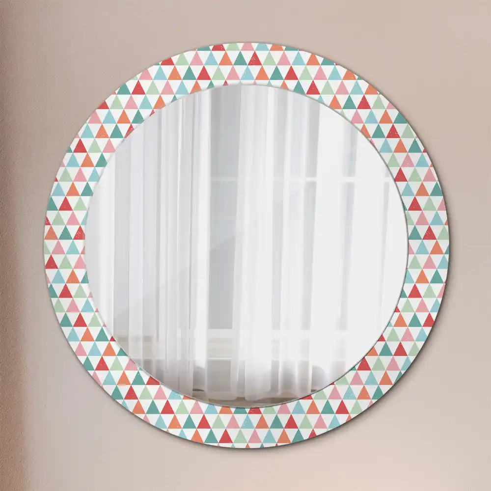 Geometrikus mintás kerek fali dísztükör