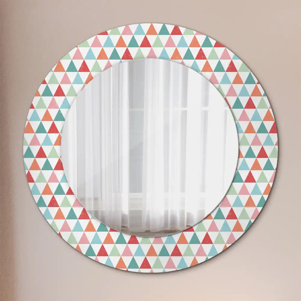 Geometrikus mintás kerek fali dísztükör