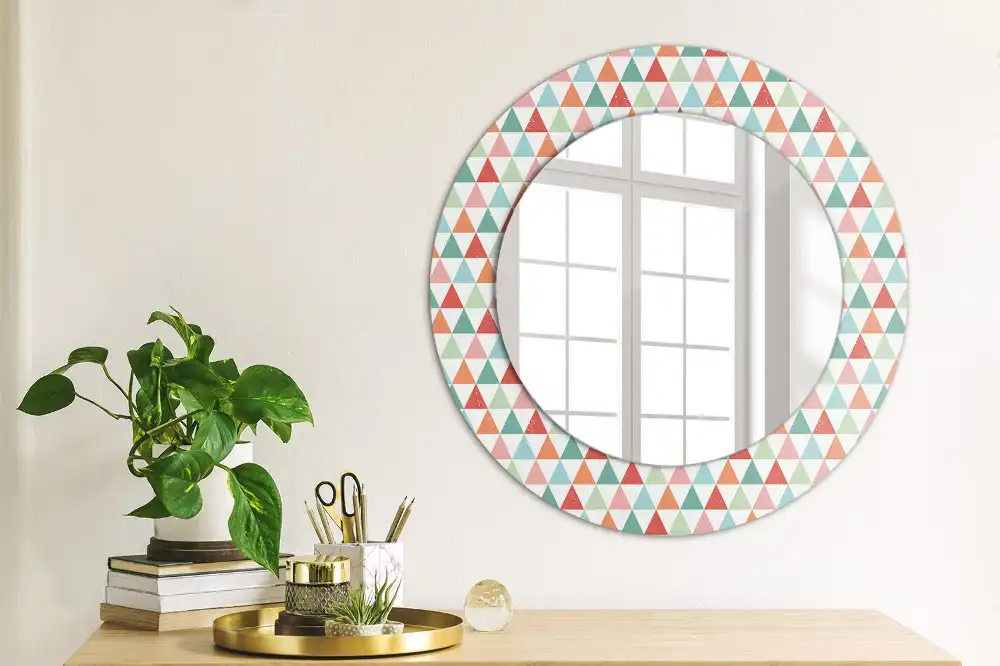 Geometrikus mintás kerek fali dísztükör