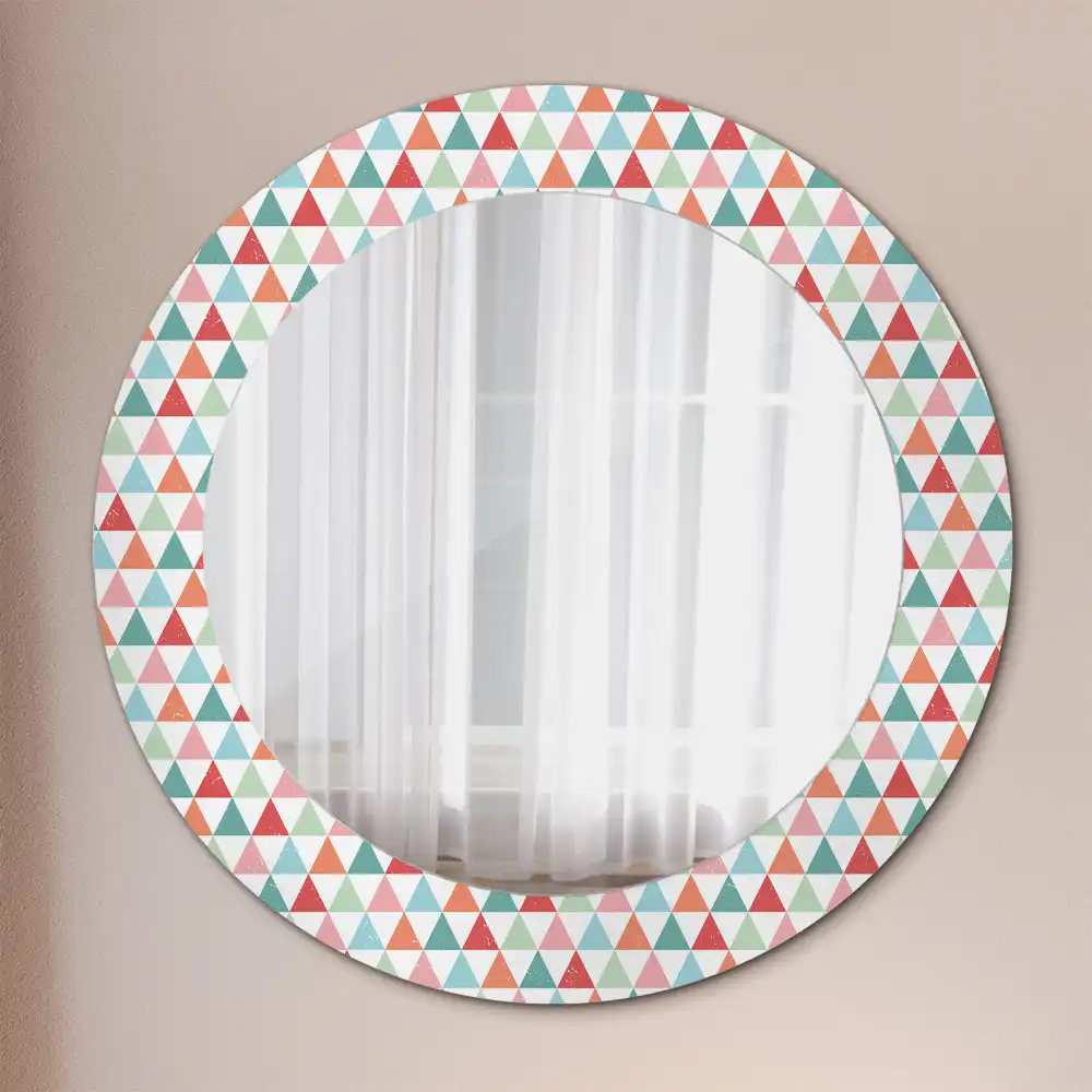 Geometrikus mintás kerek fali dísztükör