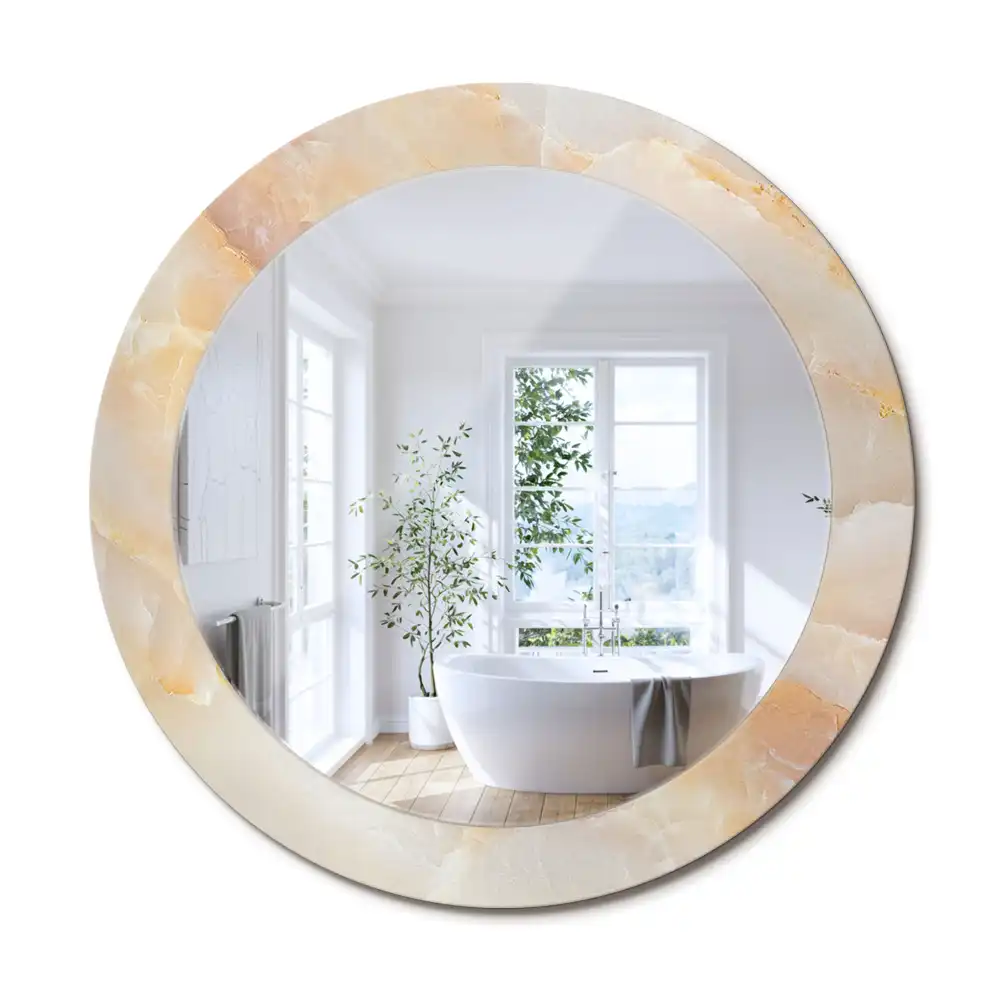 Kerek tükör ónix márvány mintás kerettel