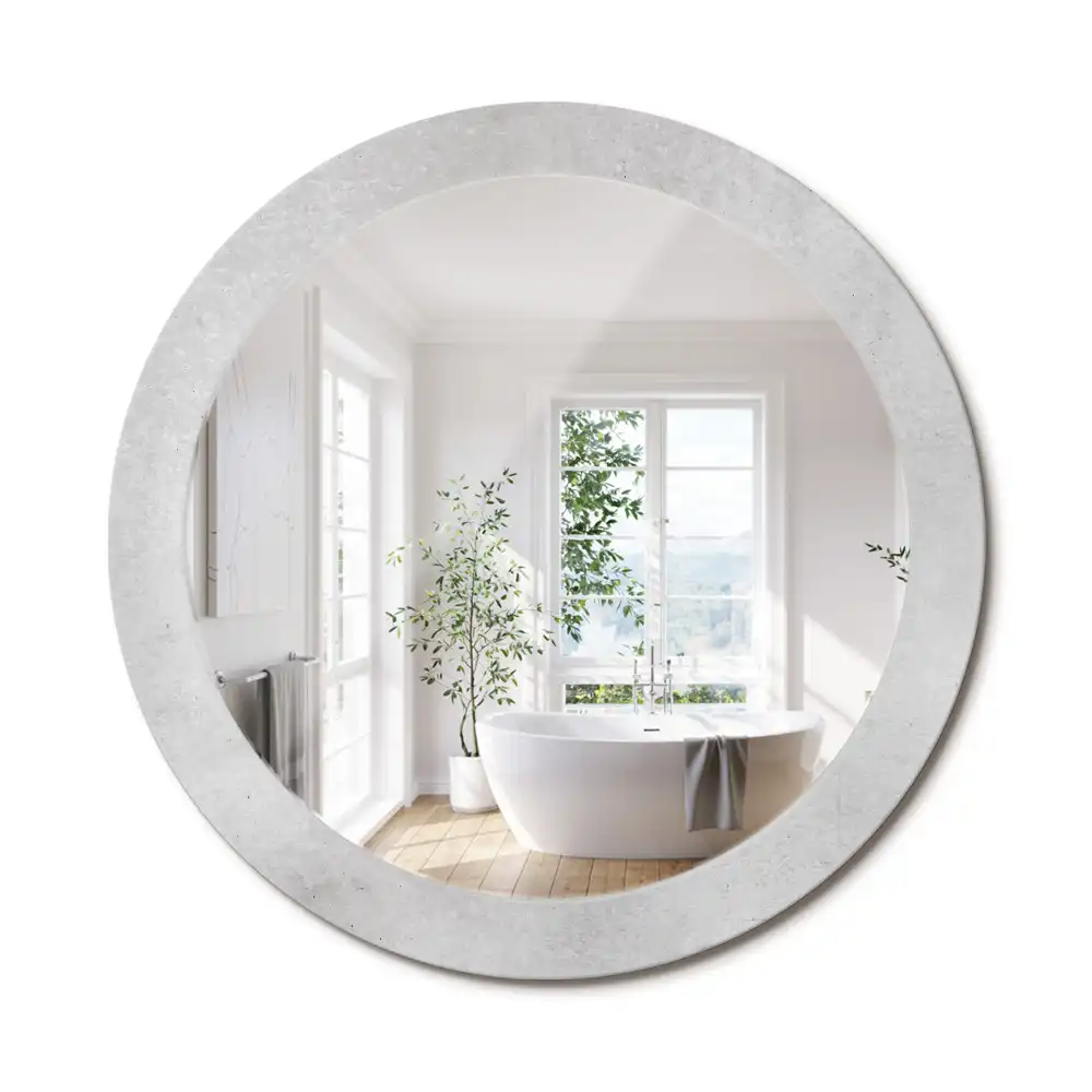 Kerek tükör betonhatású kerettel