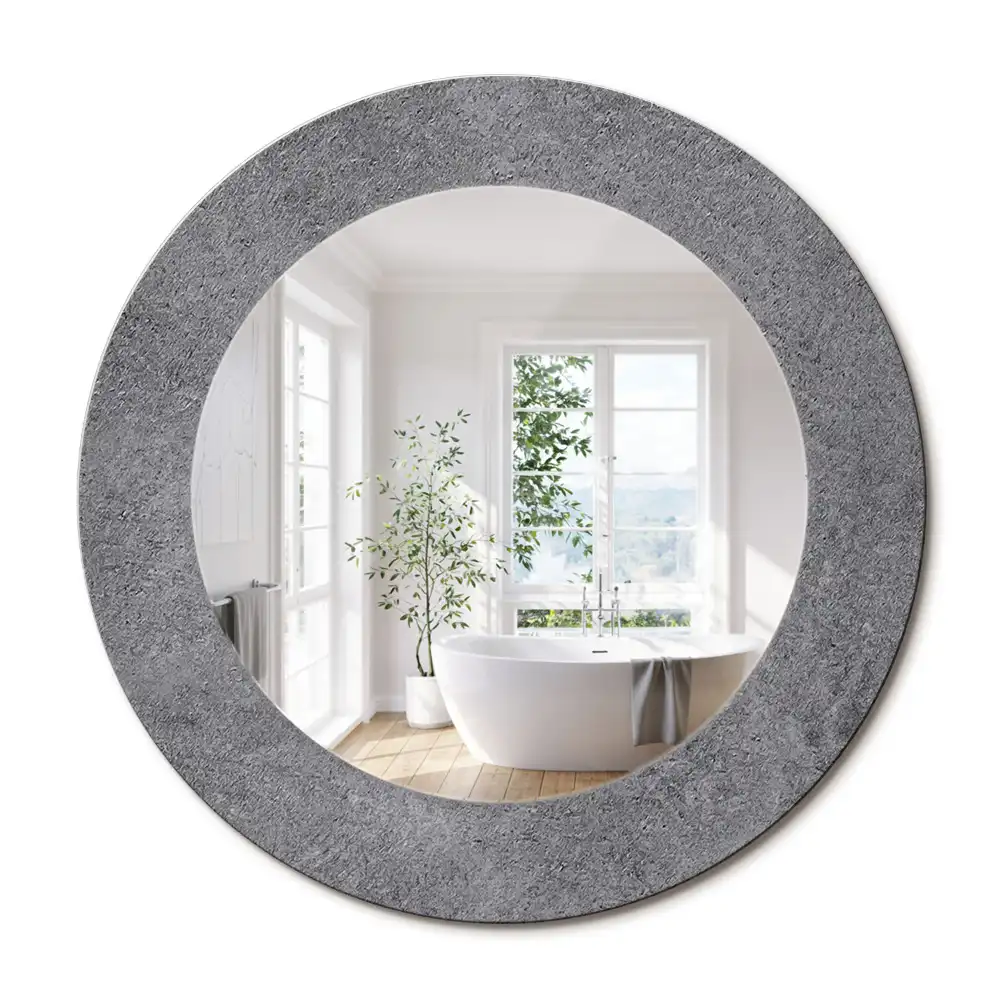Beton textúrájú kerek falidísz tükör