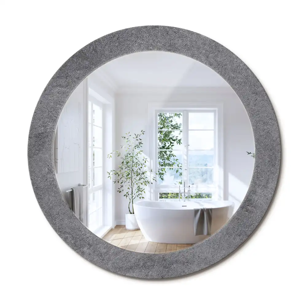 Beton textúrájú kerek falidísz tükör