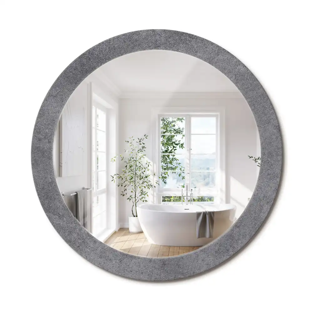 Beton textúrájú kerek falidísz tükör