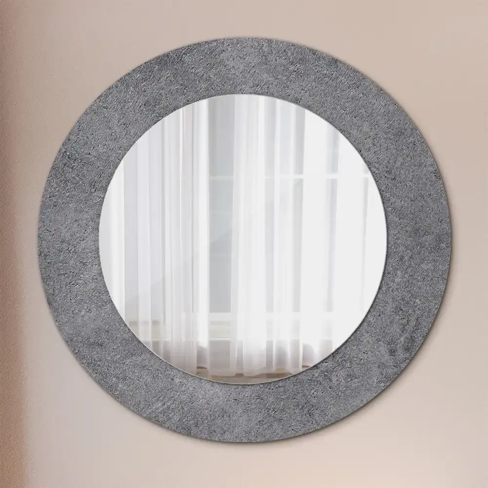 Beton textúrájú kerek falidísz tükör