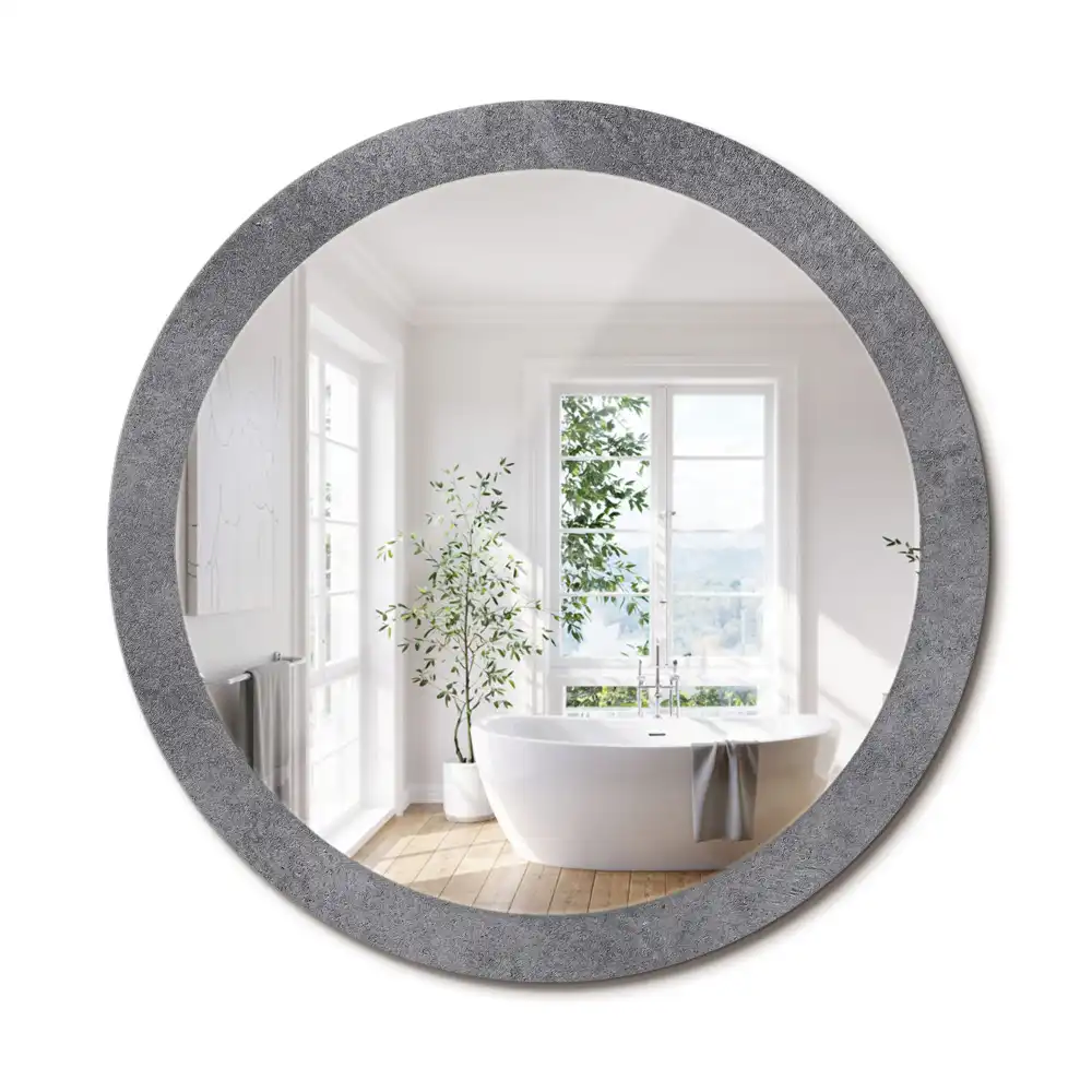 Beton textúrájú kerek falidísz tükör