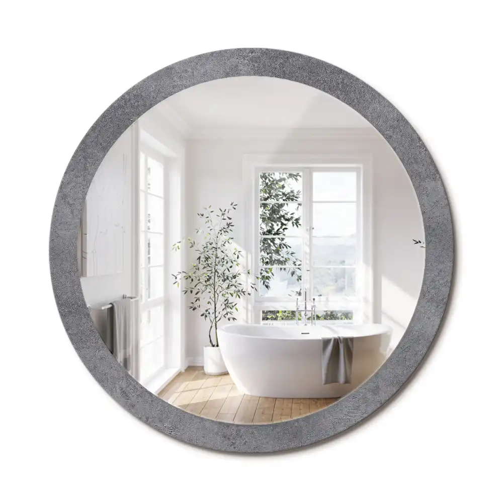 Beton textúrájú kerek falidísz tükör