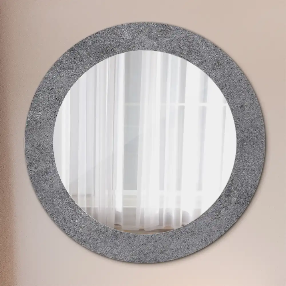 Beton textúrájú kerek falidísz tükör