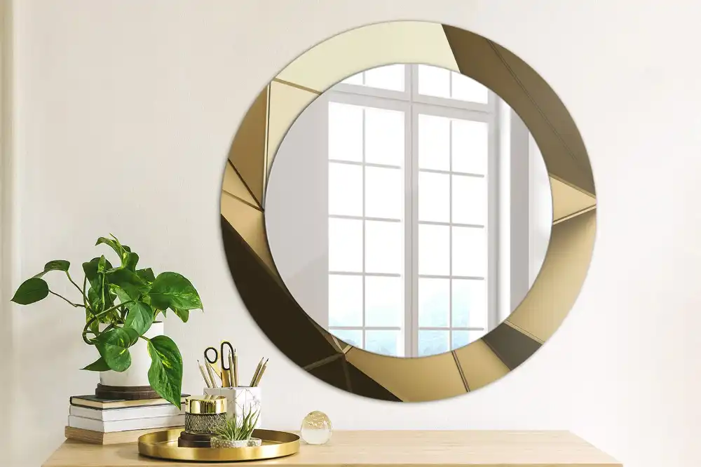 kerek tükör modern absztrakció mintás kerettel
