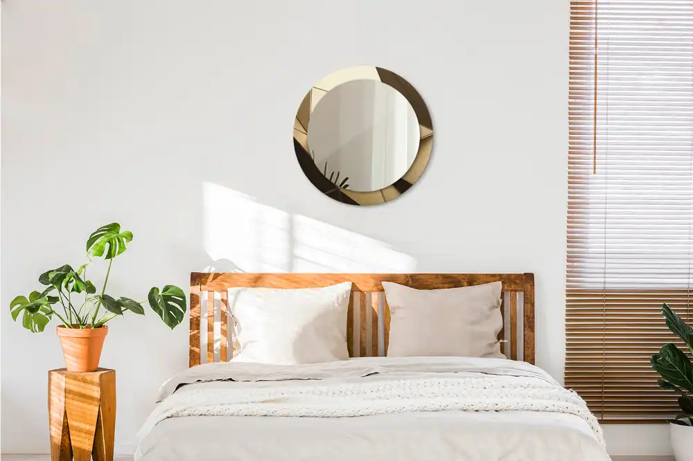 kerek tükör modern absztrakció mintás kerettel