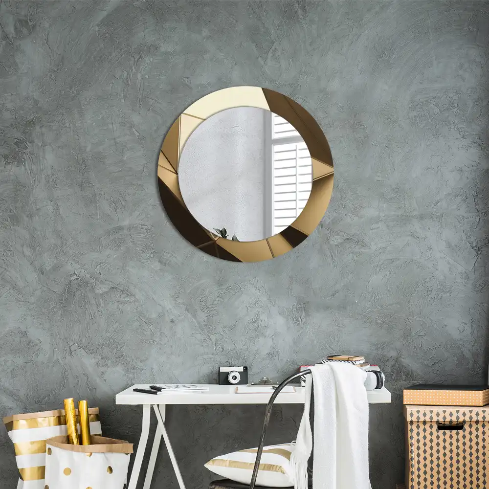 kerek tükör modern absztrakció mintás kerettel