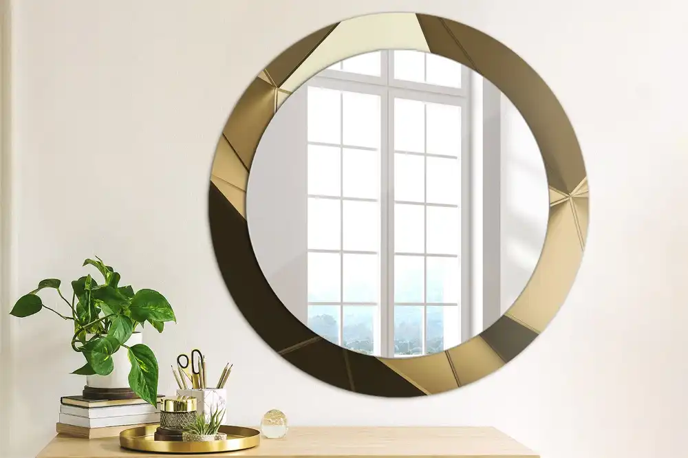 kerek tükör modern absztrakció mintás kerettel