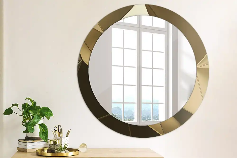 kerek tükör modern absztrakció mintás kerettel