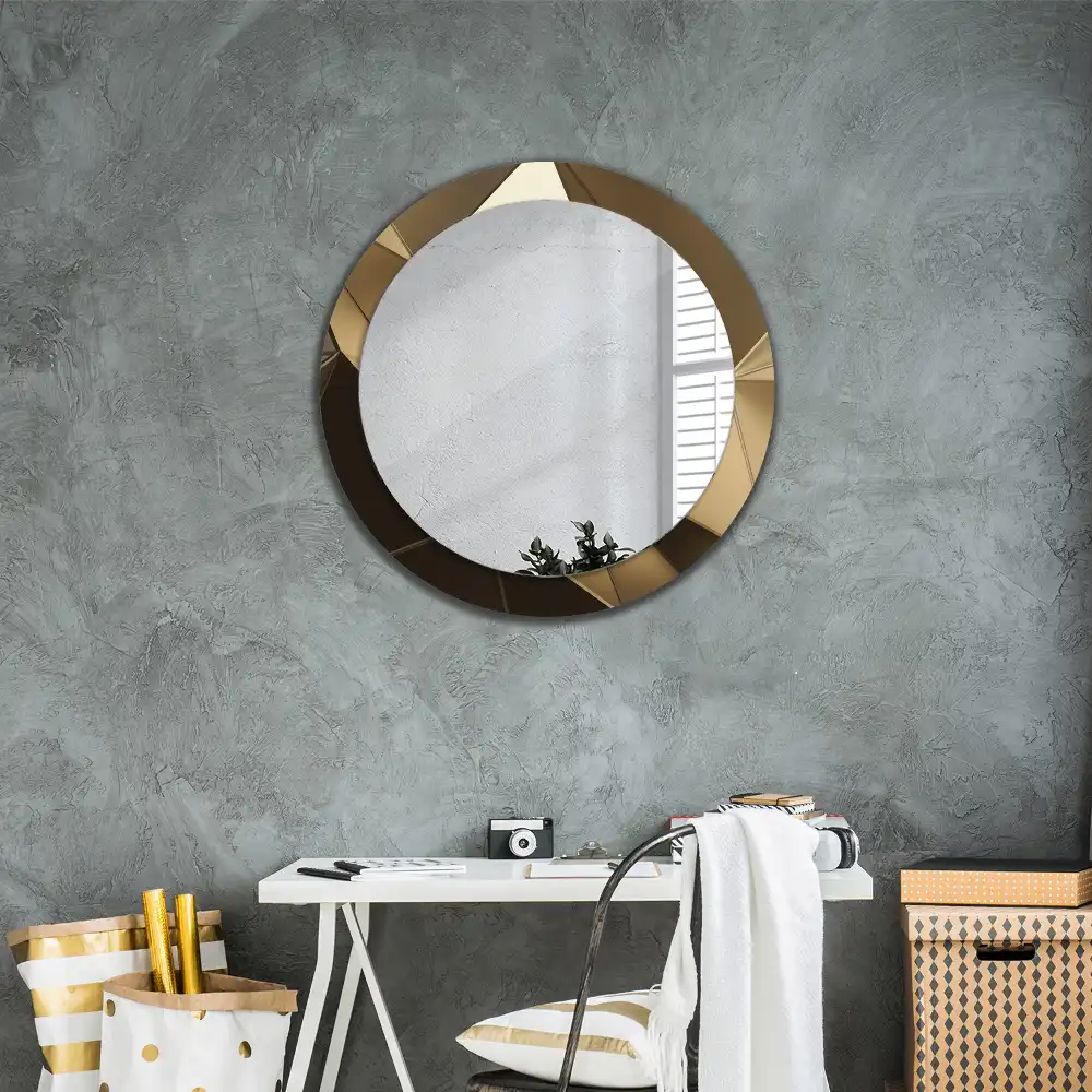 kerek tükör modern absztrakció mintás kerettel