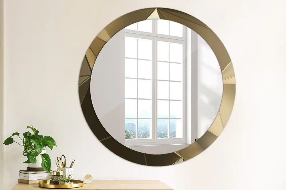 kerek tükör modern absztrakció mintás kerettel