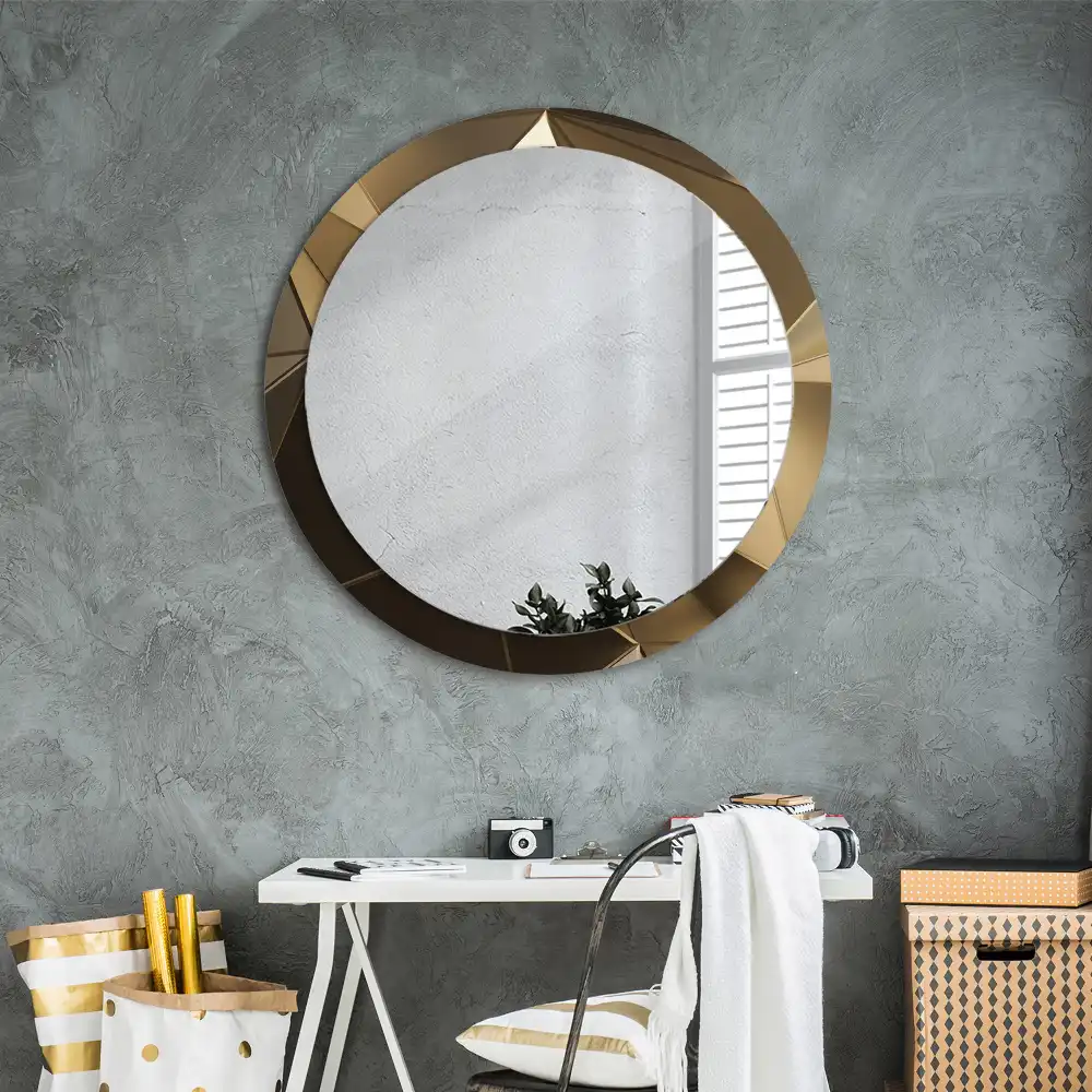 kerek tükör modern absztrakció mintás kerettel