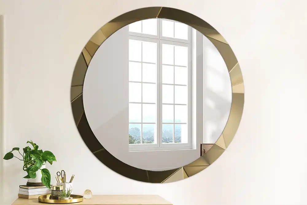 kerek tükör modern absztrakció mintás kerettel