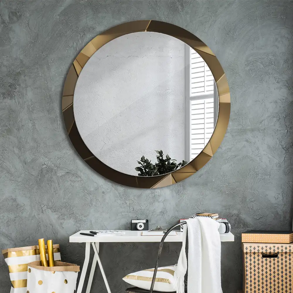 kerek tükör modern absztrakció mintás kerettel