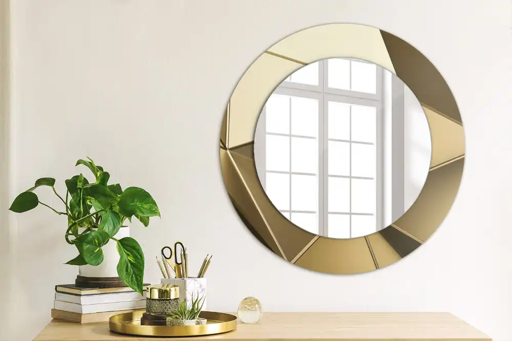 kerek tükör modern absztrakció mintás kerettel