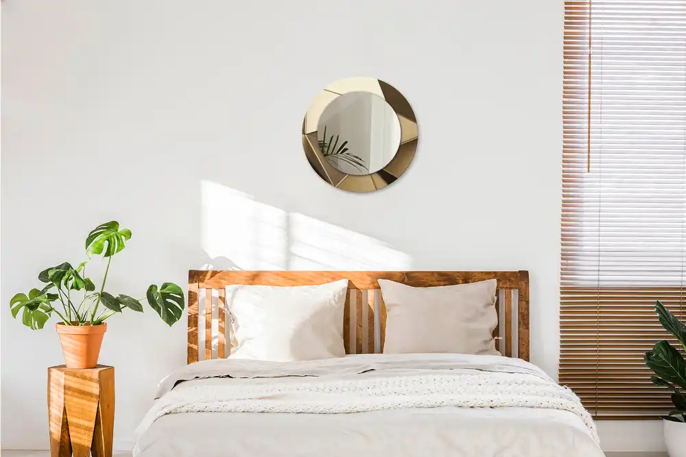 kerek tükör modern absztrakció mintás kerettel