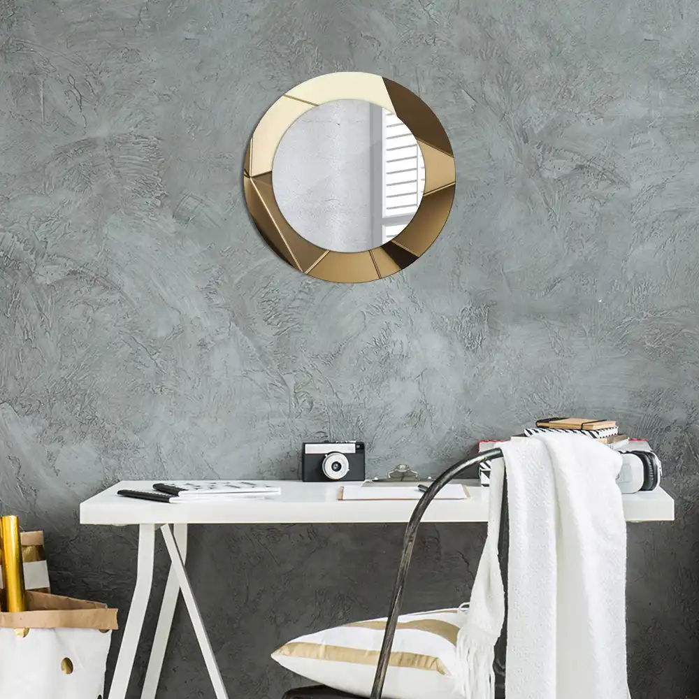 kerek tükör modern absztrakció mintás kerettel