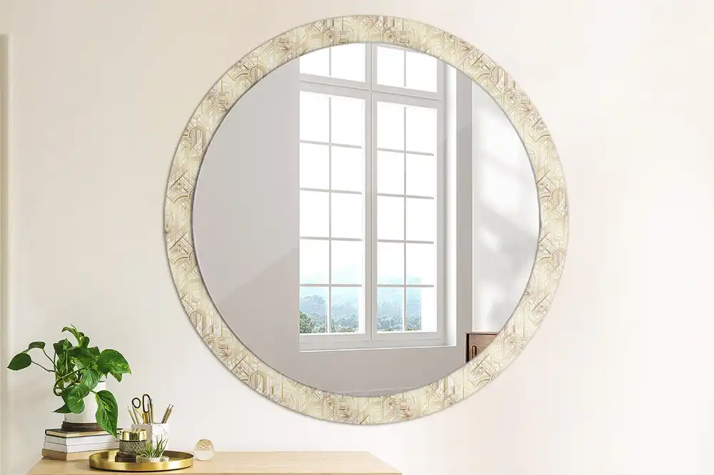 Art Deco stílusú kerek falitükör dekoráció