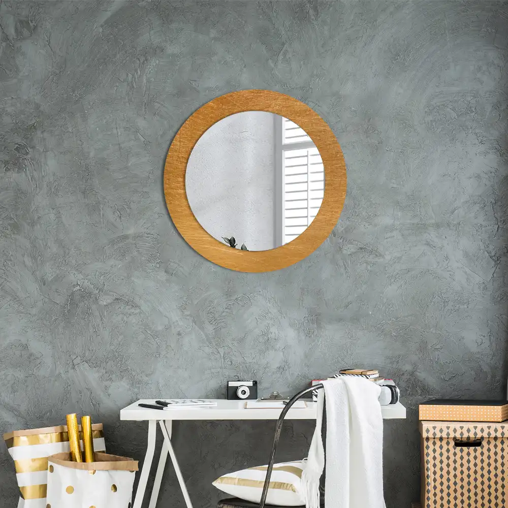 Vintage loft stílusú kerek tükör keretnyomtatással