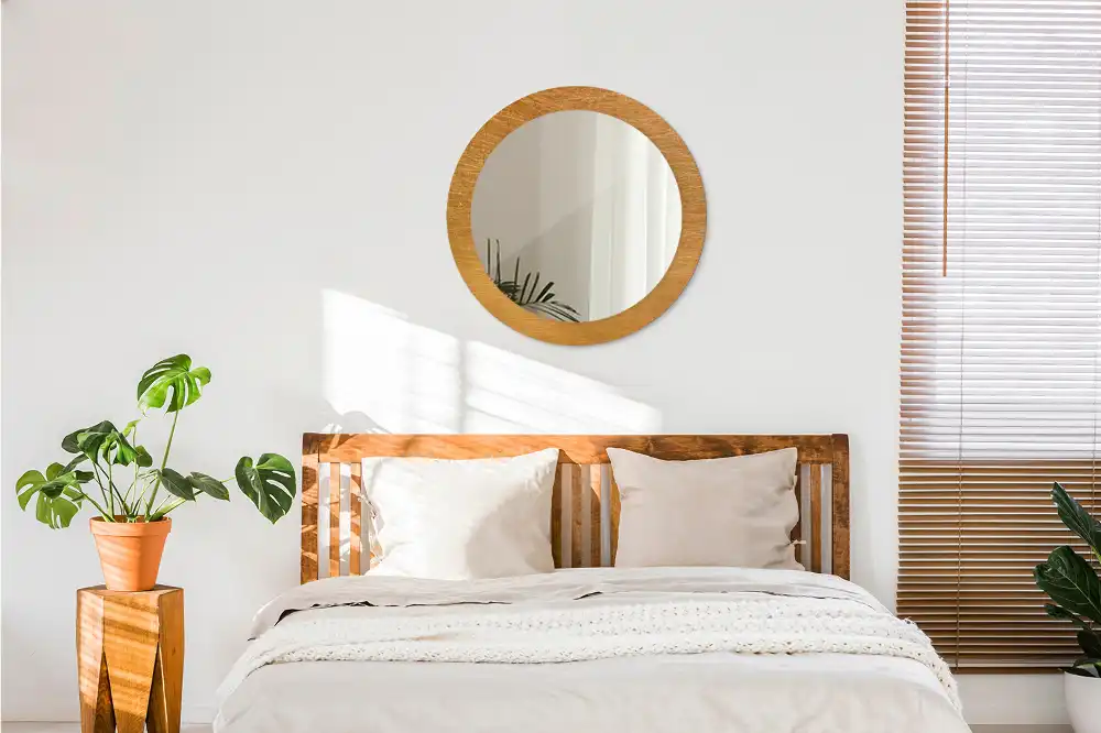 Vintage loft stílusú kerek tükör keretnyomtatással