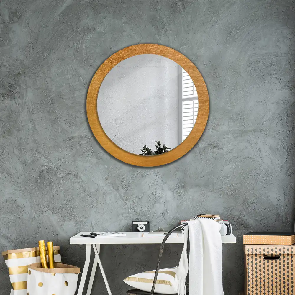 Vintage loft stílusú kerek tükör keretnyomtatással