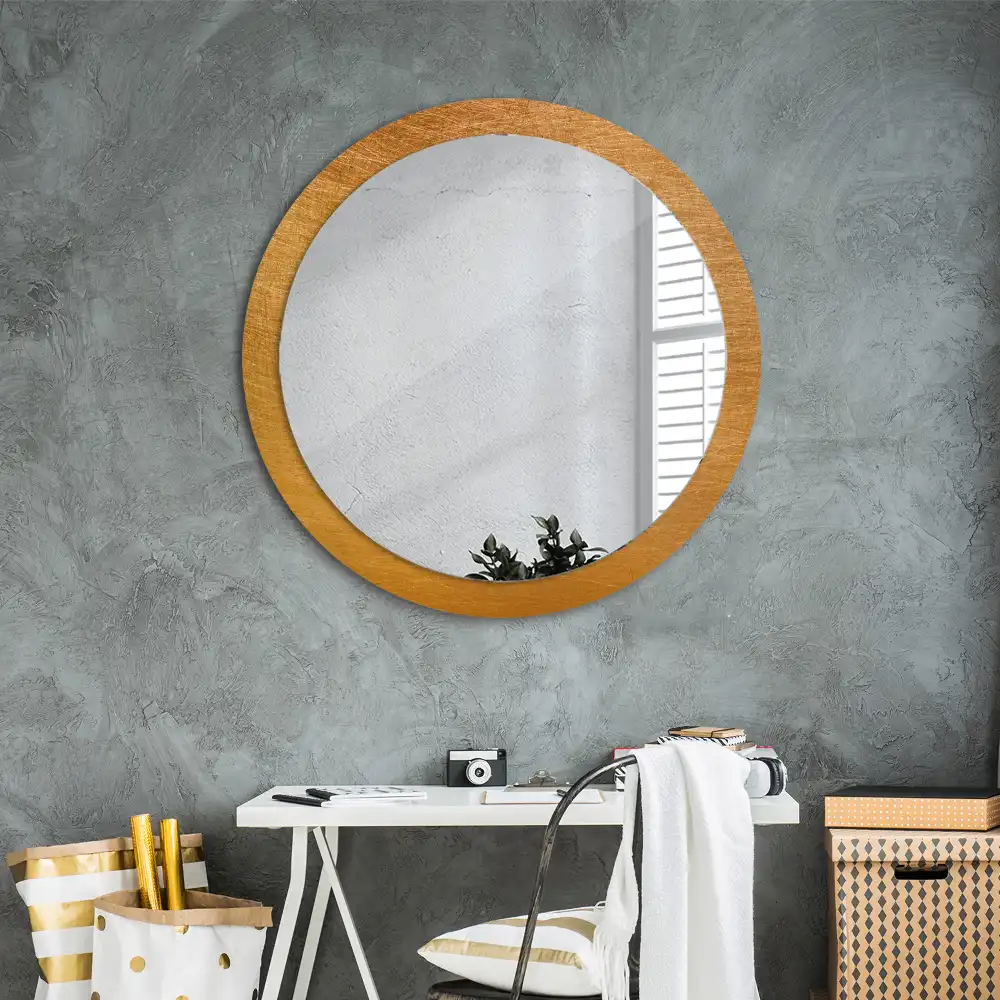 Vintage loft stílusú kerek tükör keretnyomtatással