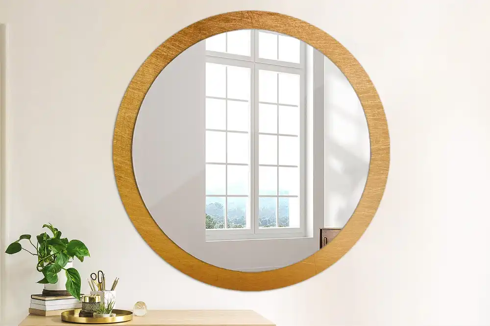 Vintage loft stílusú kerek tükör keretnyomtatással