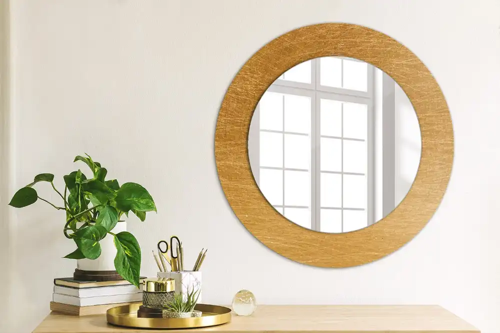 Vintage loft stílusú kerek tükör keretnyomtatással