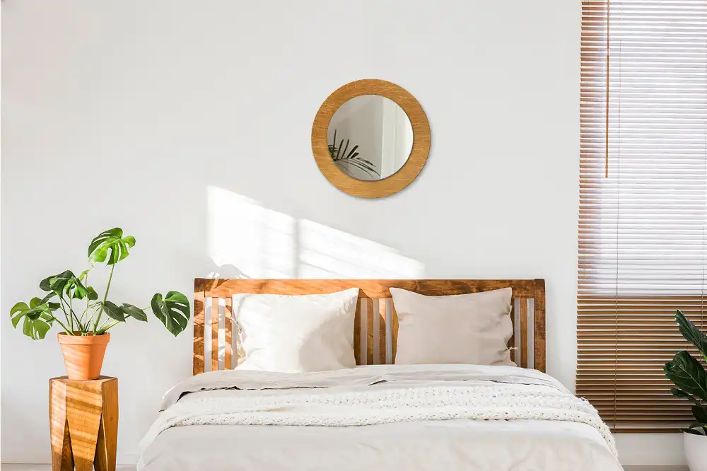 Vintage loft stílusú kerek tükör keretnyomtatással