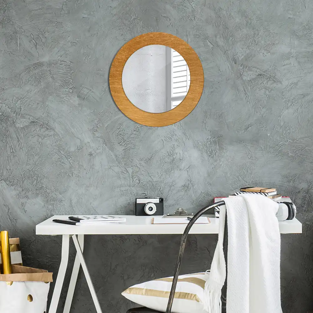 Vintage loft stílusú kerek tükör keretnyomtatással